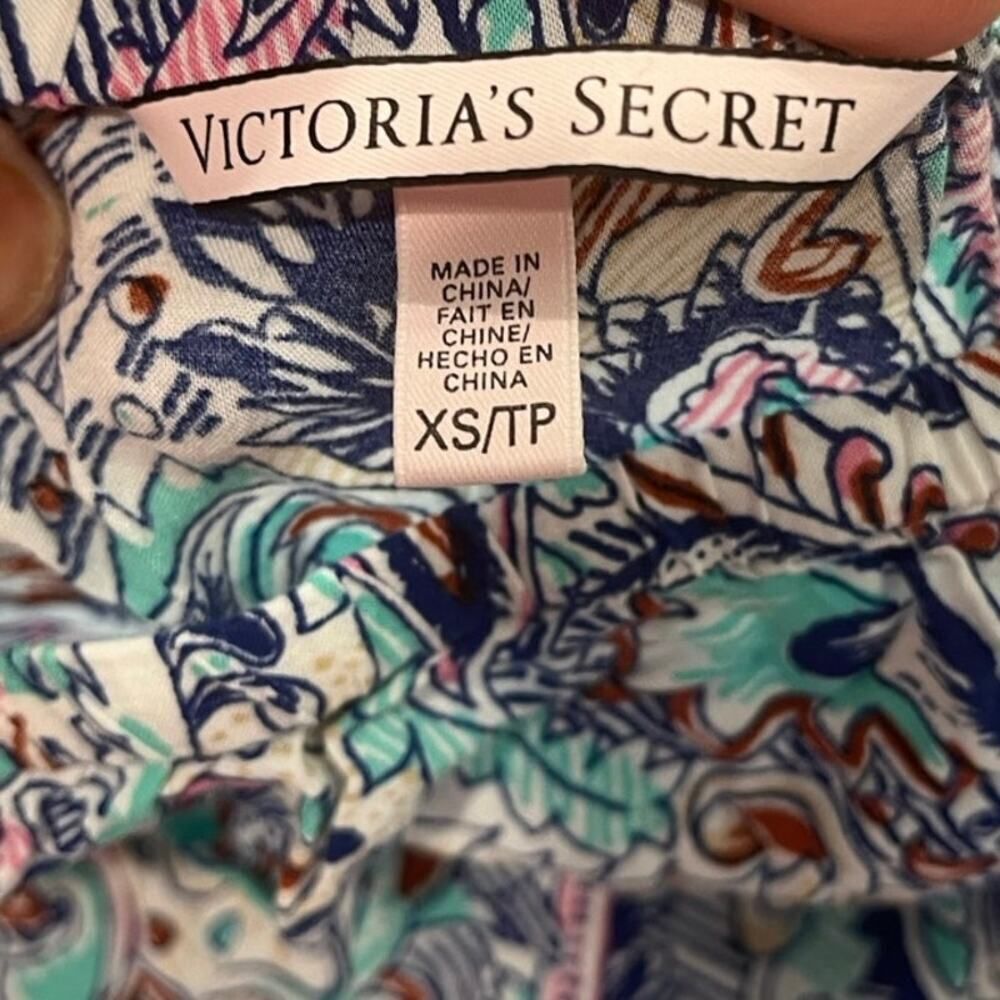 Victoria's Secret Romper Off Shoulder Long Sleeves Paisley Blue/Multi Size XS - Picture 2 of 4